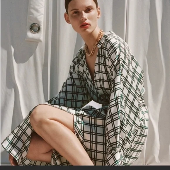 Zara Dresses Zara Plaid Wrap Dress With Belt Poshmark